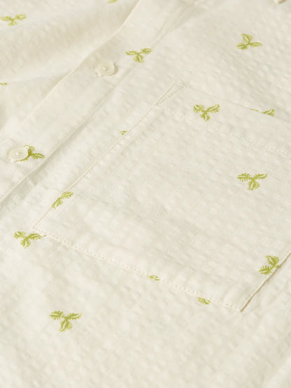 Printed Seersucker Relaxed-Fit Shirt