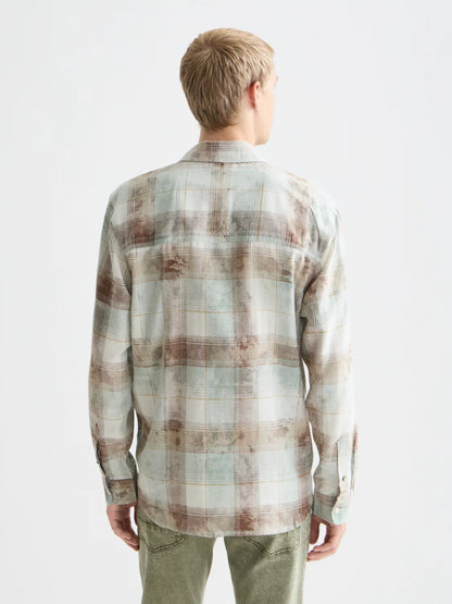 Washed Check Relaxed-Fit Shirt