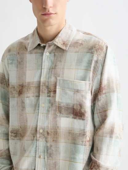 Washed Check Relaxed-Fit Shirt