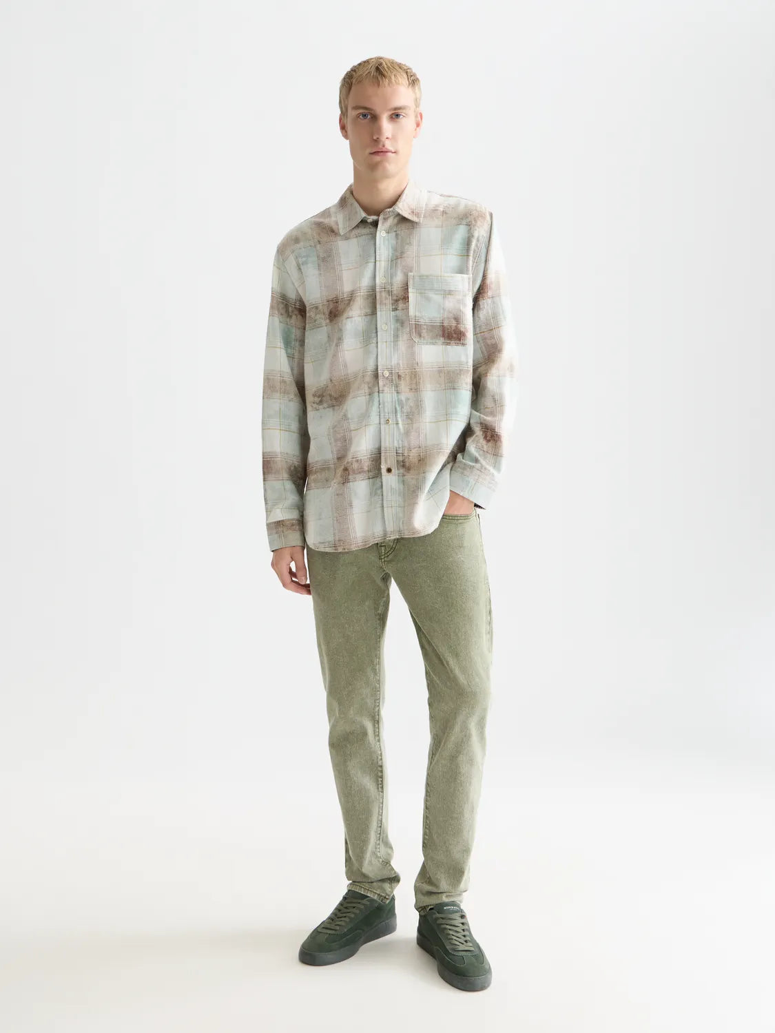 Washed Check Relaxed-Fit Shirt
