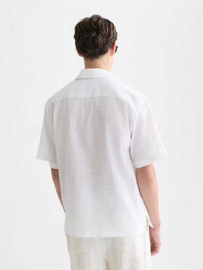 Embroidered Structured Relaxed-Fit Short-Sleeve Shirt
