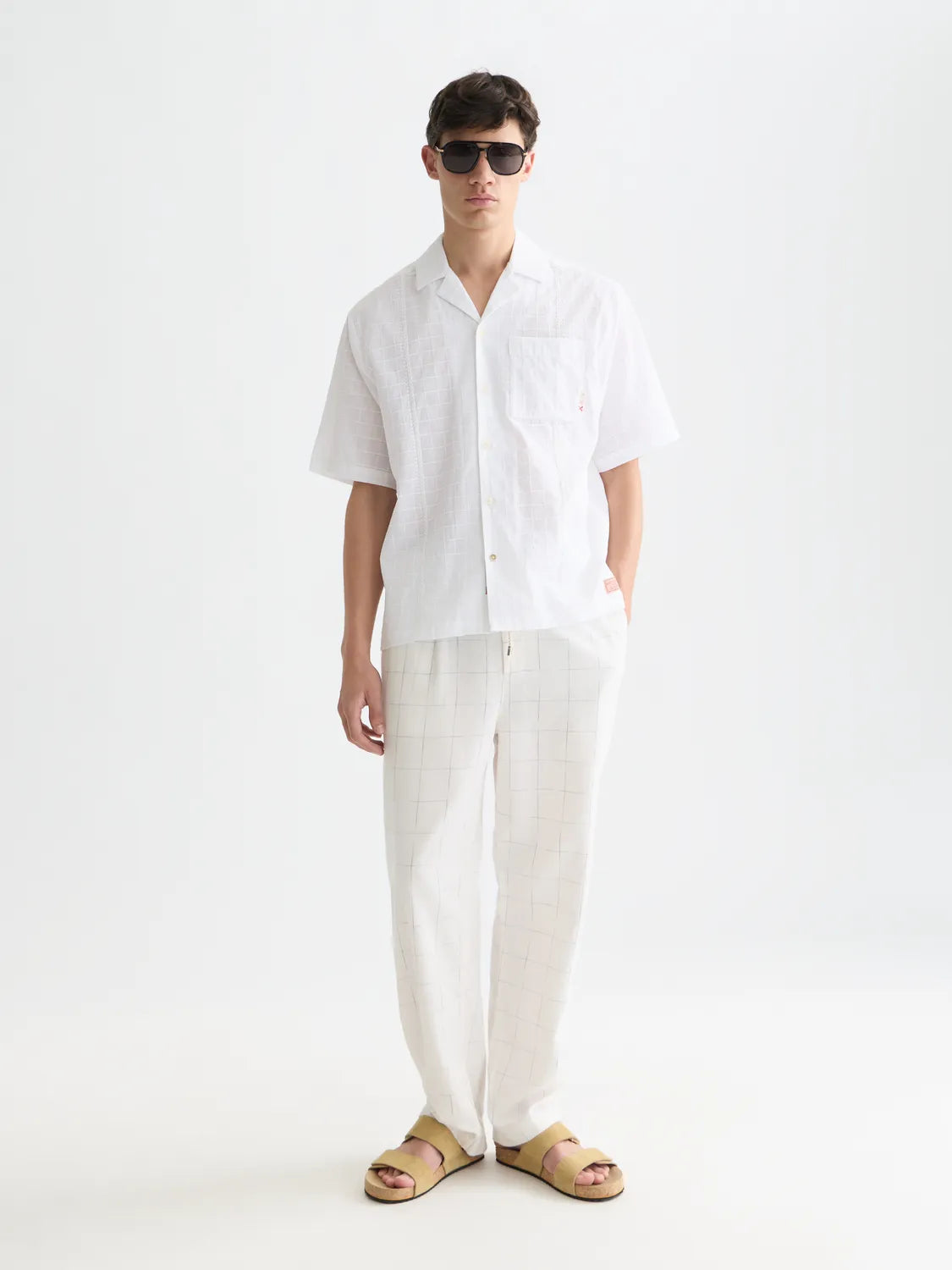 Embroidered Structured Relaxed-Fit Short-Sleeve Shirt