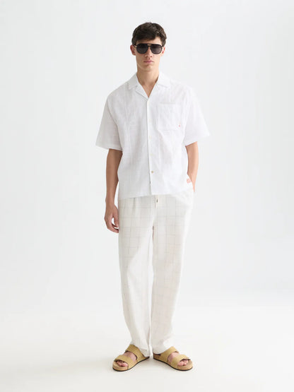 Embroidered Structured Relaxed-Fit Short-Sleeve Shirt