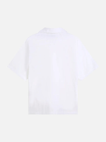 Embroidered Structured Relaxed-Fit Short-Sleeve Shirt