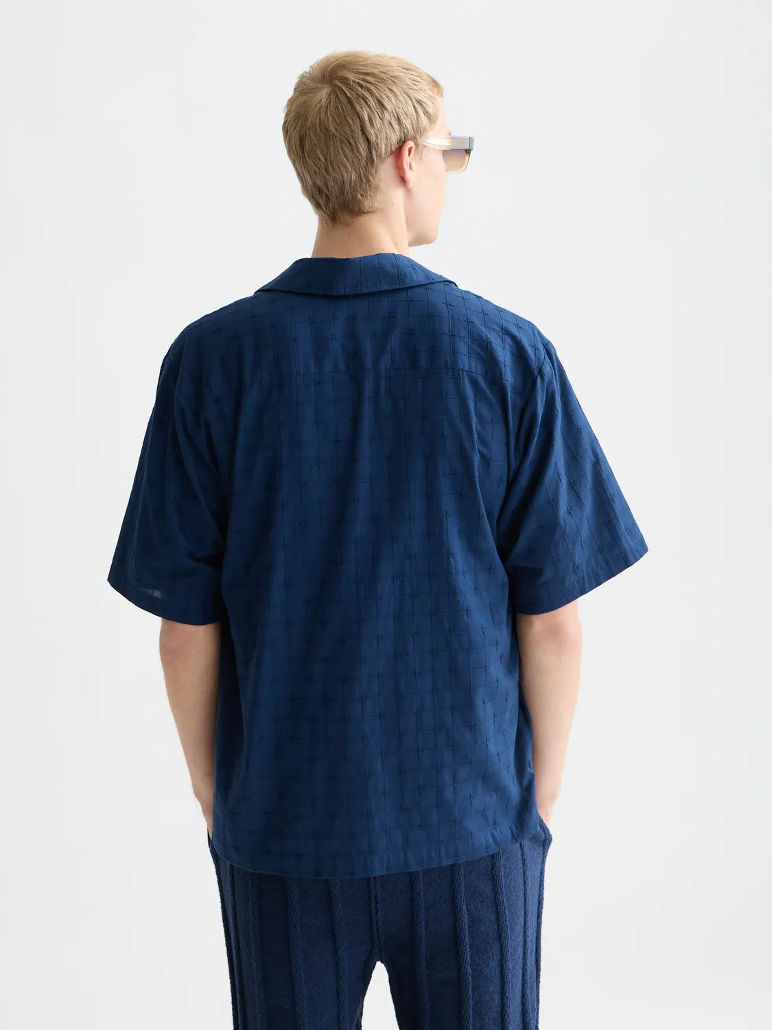 Embroidered Structured Relaxed-Fit Short-Sleeve Shirt