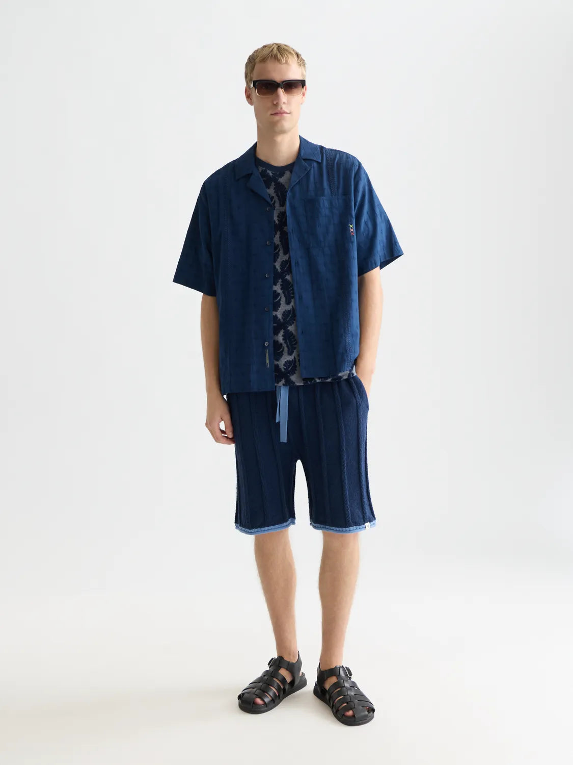 Embroidered Structured Relaxed-Fit Short-Sleeve Shirt