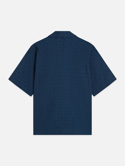 Embroidered Structured Relaxed-Fit Short-Sleeve Shirt