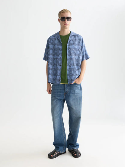 Printed Tencel Short Sleeve Shirt