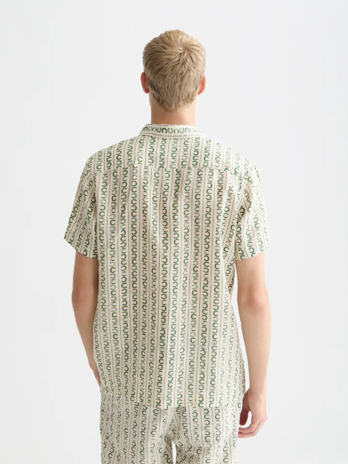 Printed Linen Regular-Fit Short-Sleeve Shirt