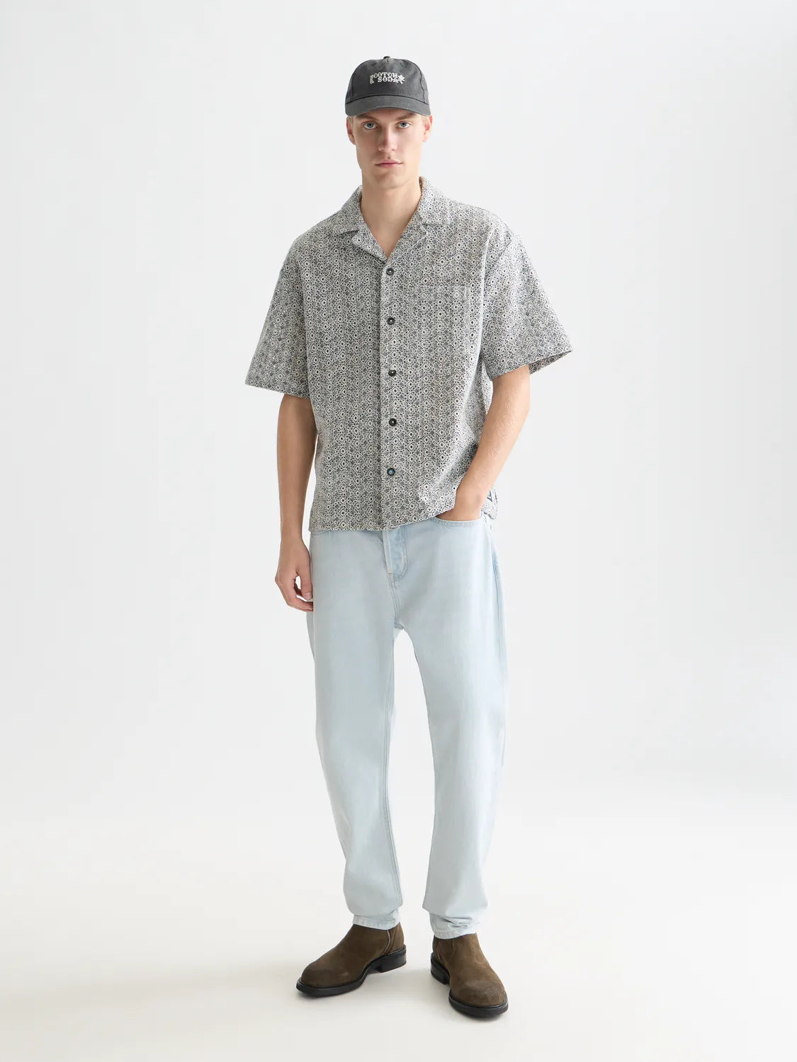 Embroidered Relaxed-Fit Short Sleeve Shirt