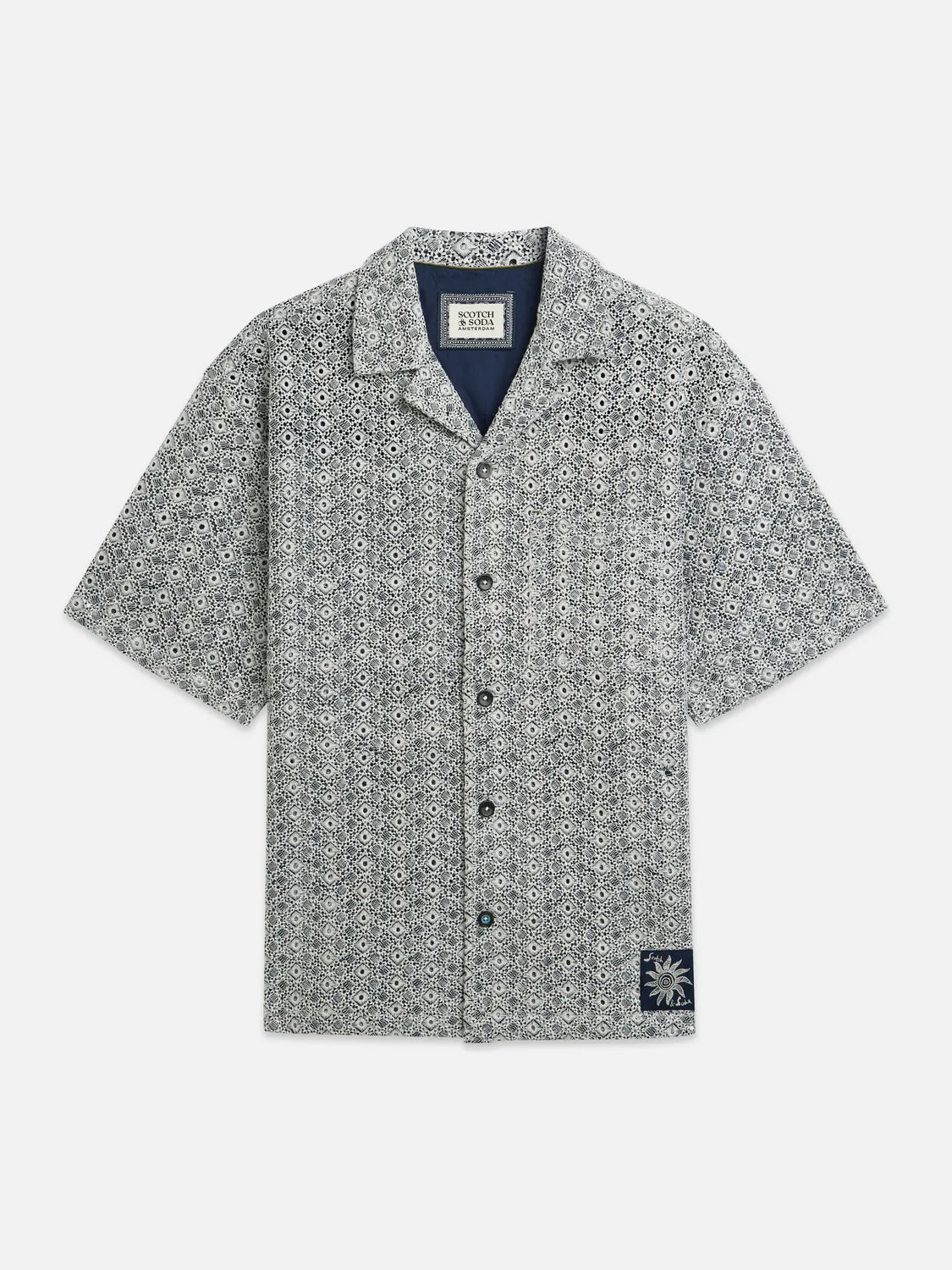 Embroidered Relaxed-Fit Short Sleeve Shirt