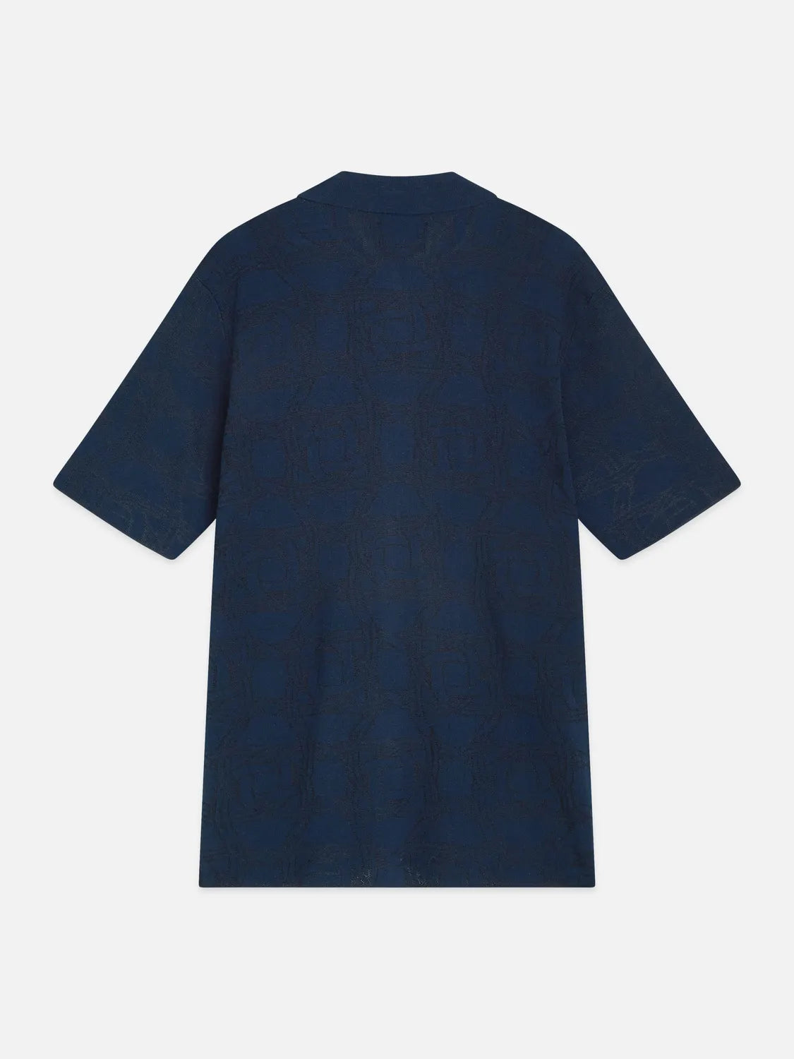 Tone-on-Tone Knitted Short Sleeve Shirt