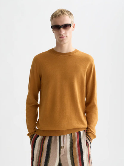 Linen-Blend Regular-Fit Pullover