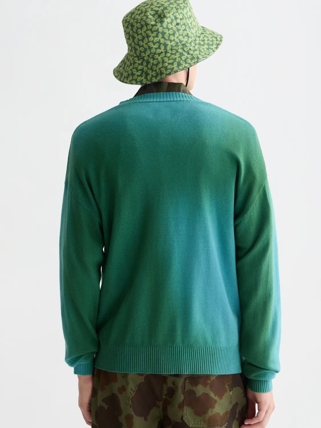Printed Two Tone Relaxed-Fit Cardigan