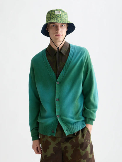 Printed Two Tone Relaxed-Fit Cardigan