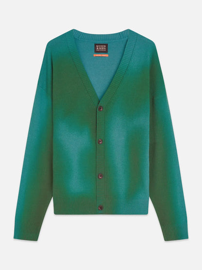 Printed Two Tone Relaxed-Fit Cardigan