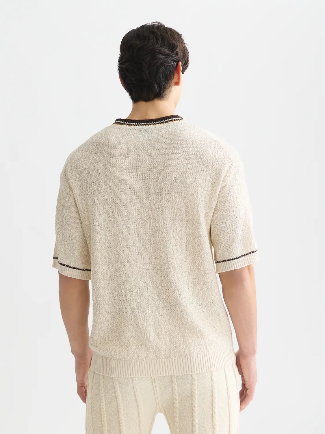 Knitted Cotton Linen-Blend Relaxed-Fit T-Shirt