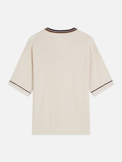 Knitted Cotton Linen-Blend Relaxed-Fit T-Shirt