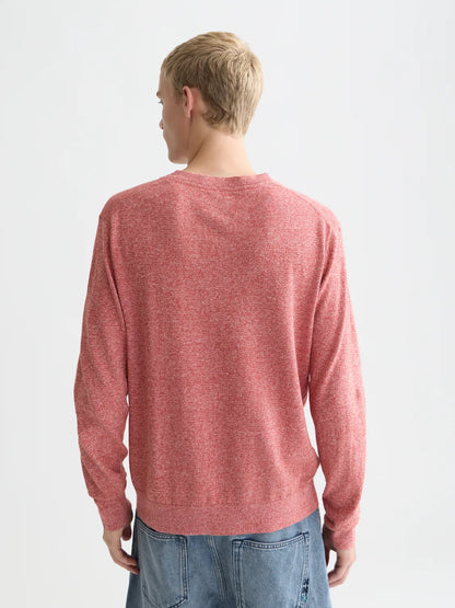 Linen-Blend Melange Regular-Fit Pullover