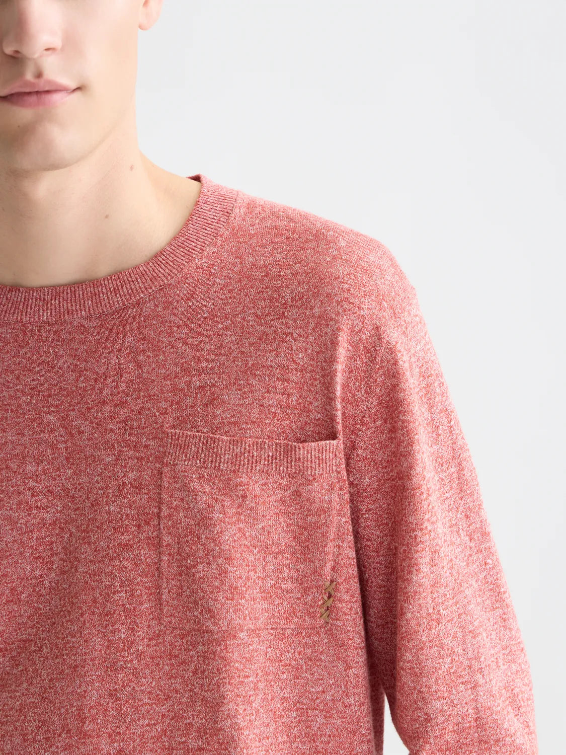 Linen-Blend Melange Regular-Fit Pullover