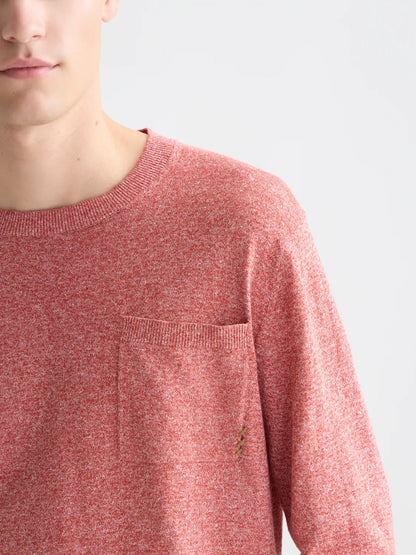 Linen-Blend Melange Regular-Fit Pullover