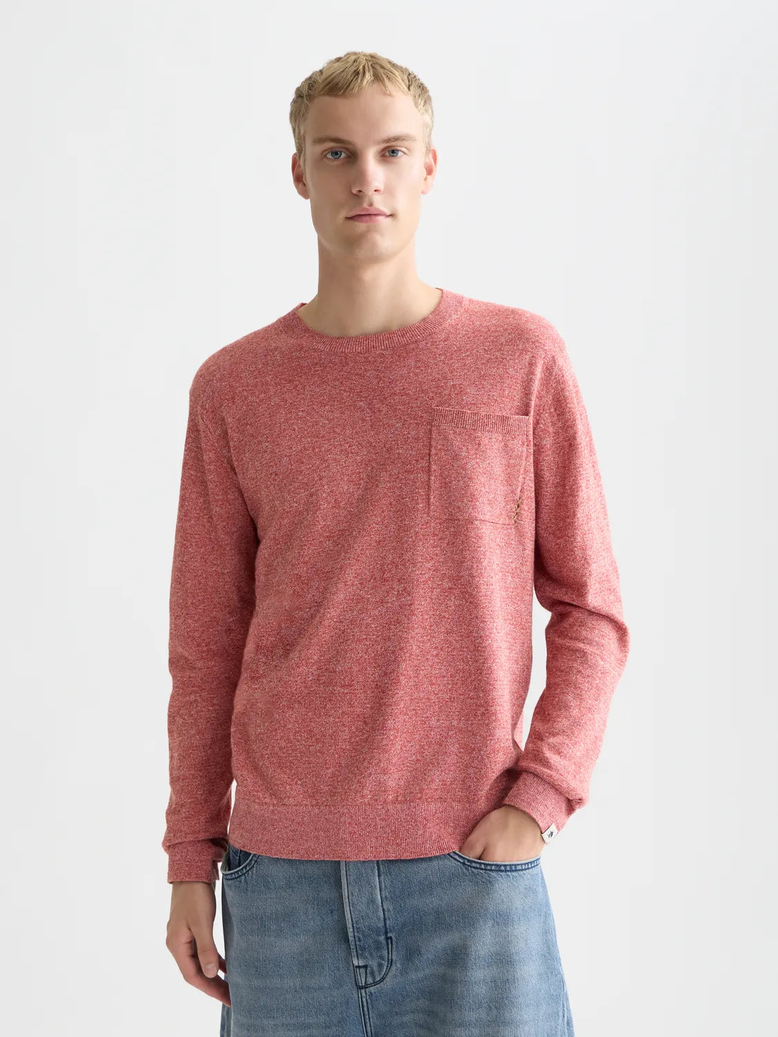 Linen-Blend Melange Regular-Fit Pullover