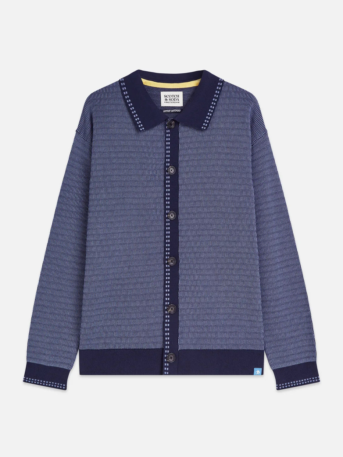 Polo Dropped Shoulder Cardigan
