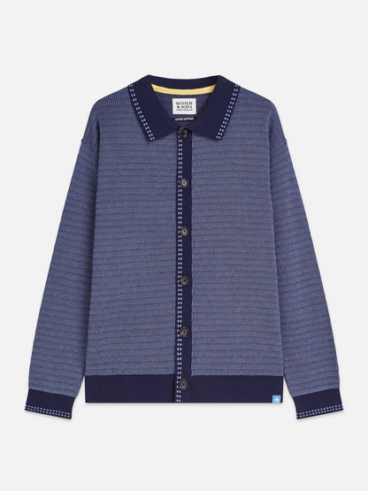 Polo Dropped Shoulder Cardigan