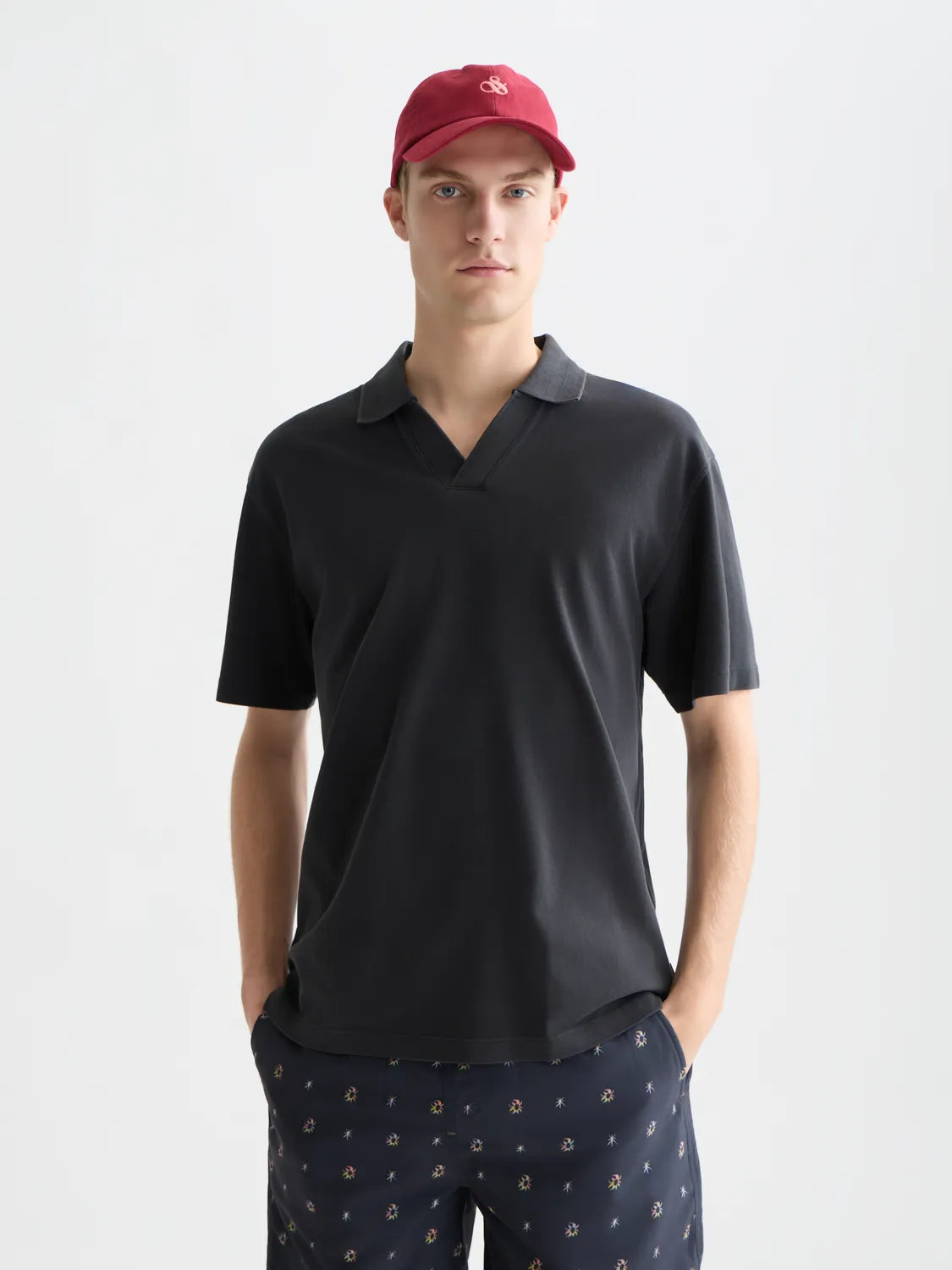 3 Crosses Pique Relaxed-Fit Garment-Dyed Polo
