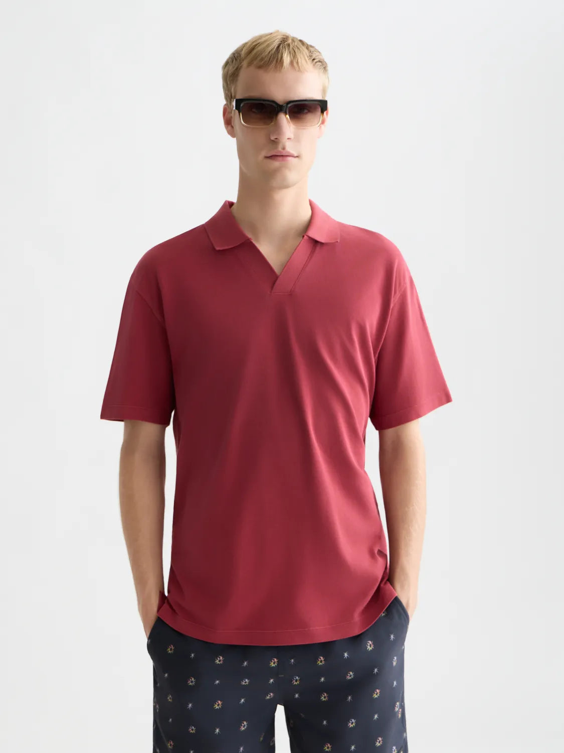 3 Crosses Pique Relaxed-Fit Garment-Dyed Polo