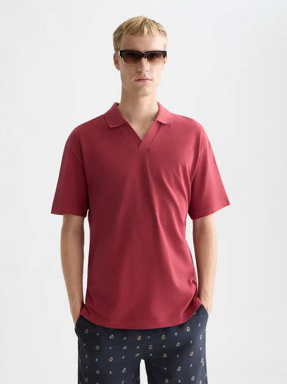 3 Crosses Pique Relaxed-Fit Garment-Dyed Polo