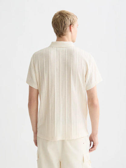 Structured Ribbed Relaxed-Fit Polo