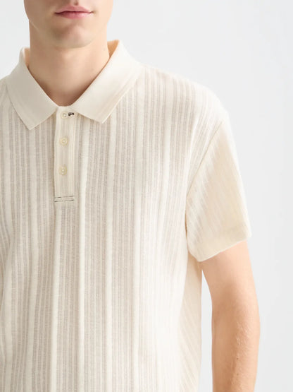 Structured Ribbed Relaxed-Fit Polo