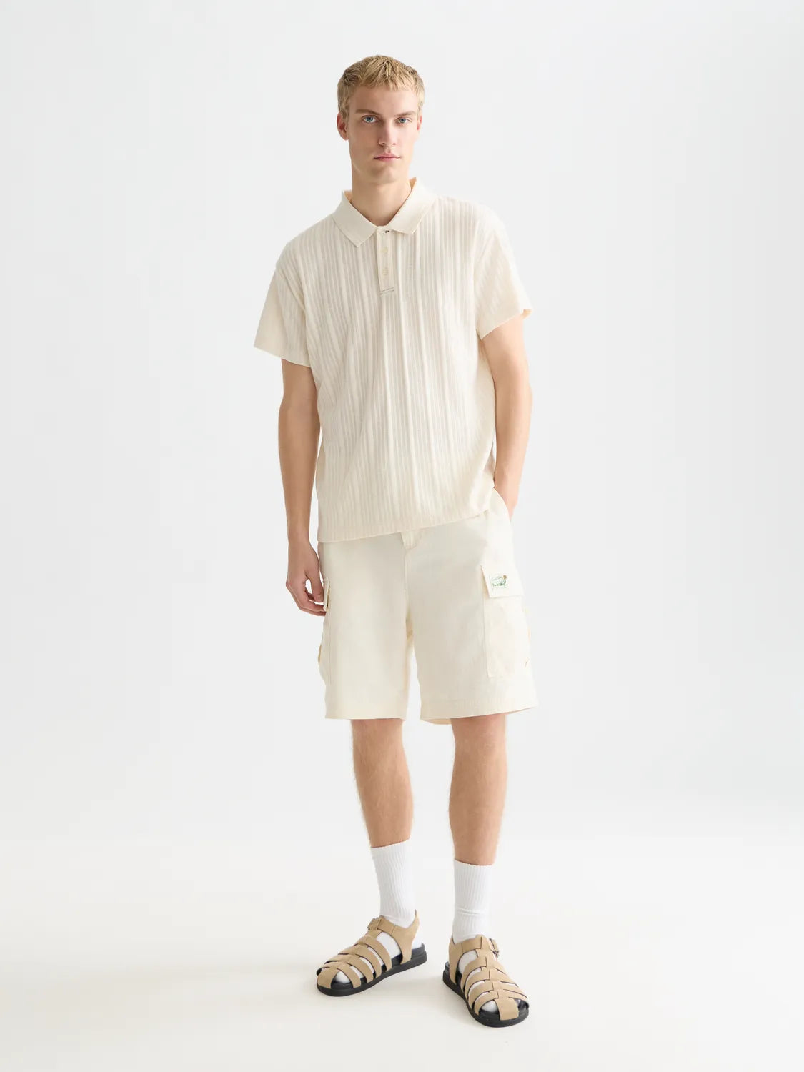 Structured Ribbed Relaxed-Fit Polo