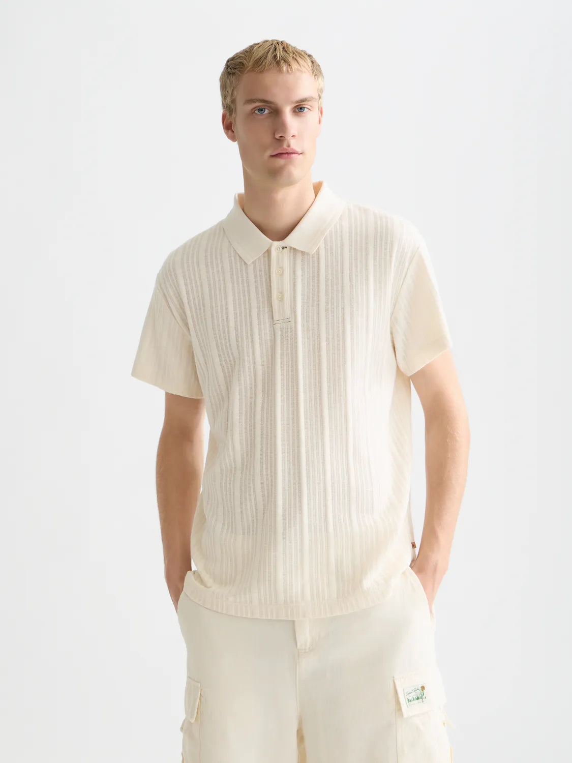 Structured Ribbed Relaxed-Fit Polo
