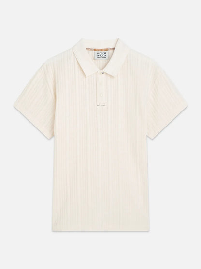 Structured Ribbed Relaxed-Fit Polo