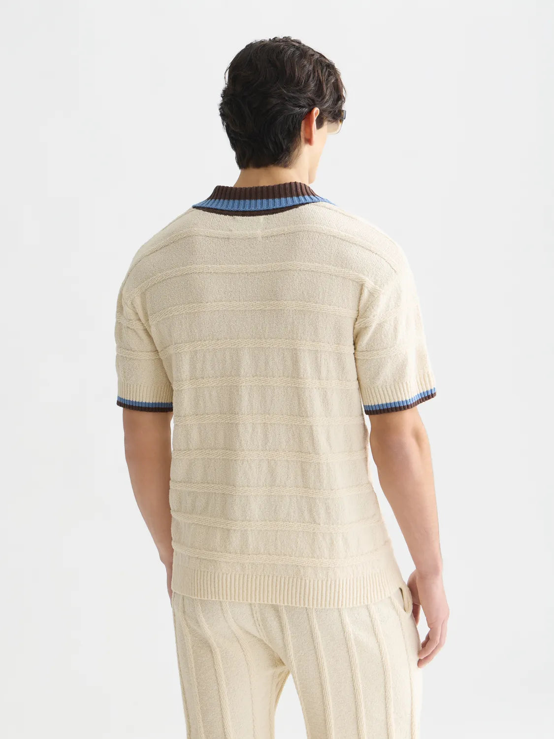 Structured Knitted Loose-Fit Polo