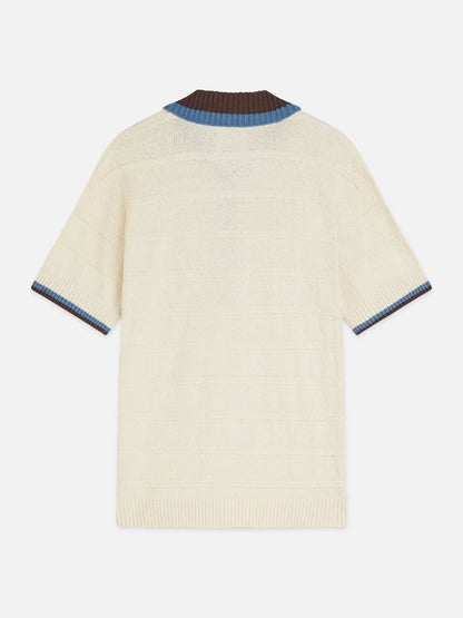 Structured Knitted Loose-Fit Polo