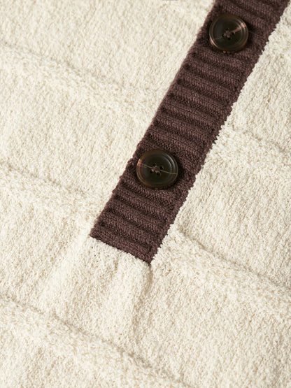 Structured Knitted Loose-Fit Polo