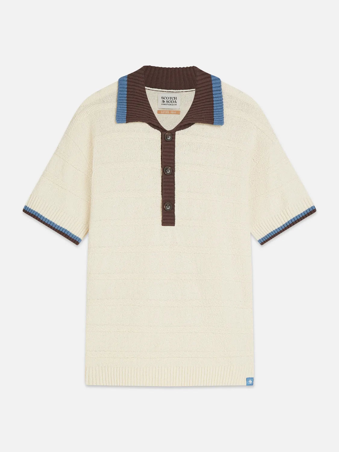 Structured Knitted Loose-Fit Polo