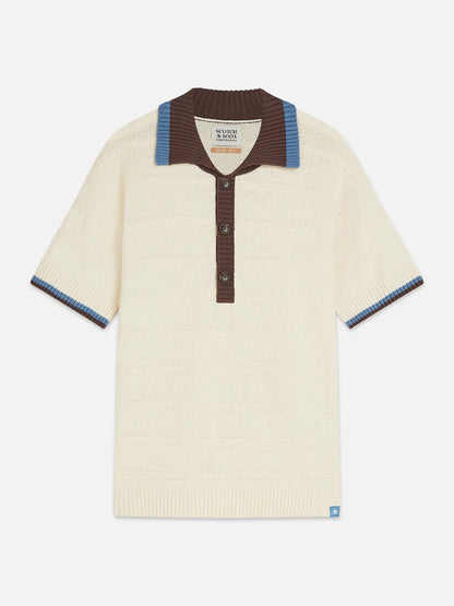Structured Knitted Loose-Fit Polo