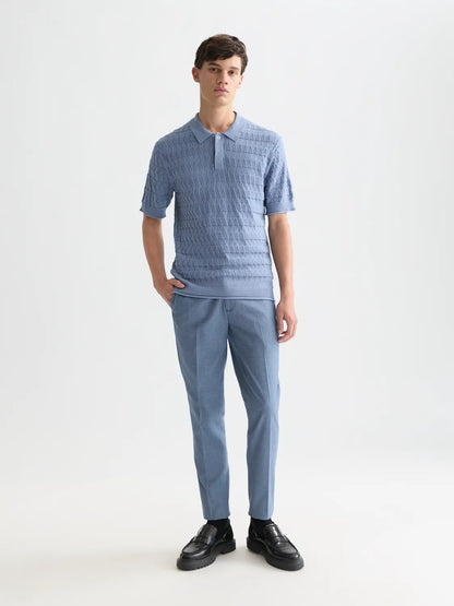Pointelle Knitted Regular Fit Polo