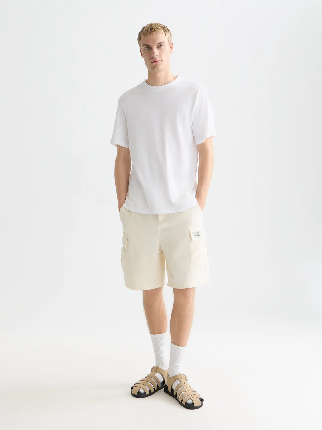 3 Crosses Cotton-Linen Regular-Fit T-Shirt