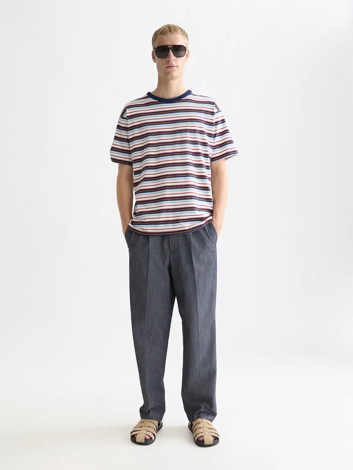 Relaxed-Fit Yarn Dyed T-Shirt