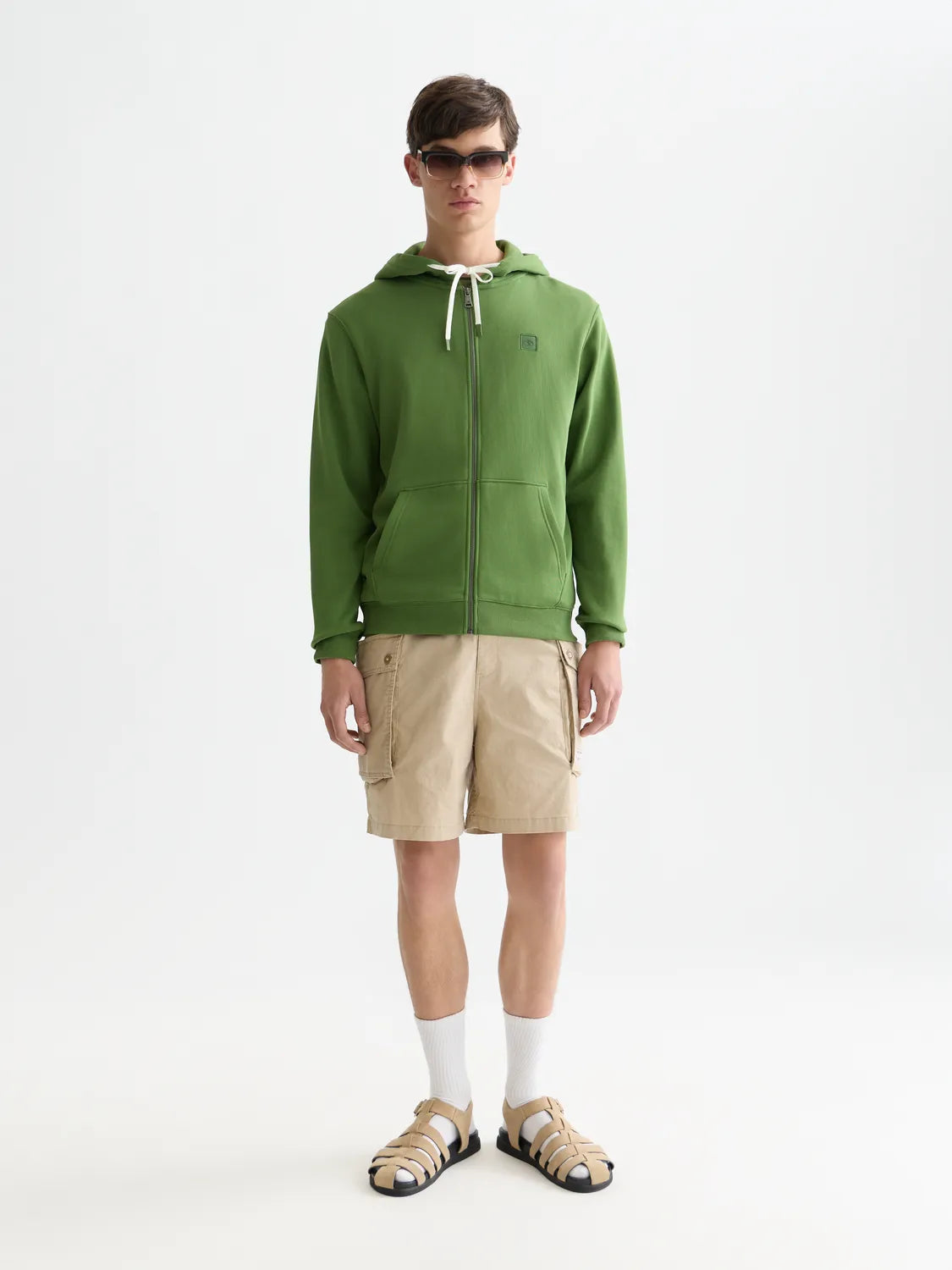 Logo Badge Regular Fit Zip-Up Hoodie
