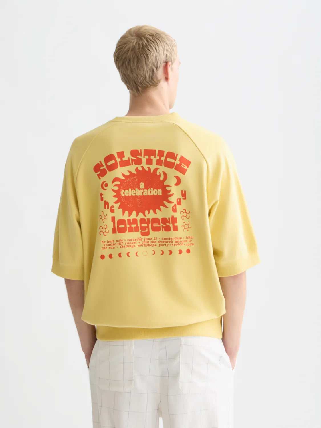 Front And Back Artwork Loose-Fit Short Sleeve Sweatshirt