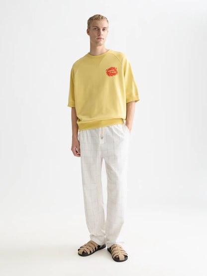 Front And Back Artwork Loose-Fit Short Sleeve Sweatshirt