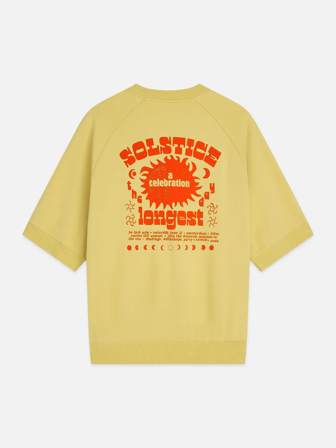 Front And Back Artwork Loose-Fit Short Sleeve Sweatshirt