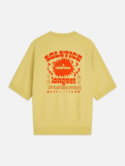 Front And Back Artwork Loose-Fit Short Sleeve Sweatshirt