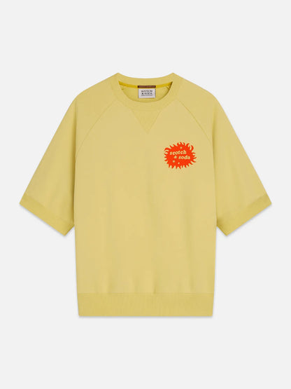 Front And Back Artwork Loose-Fit Short Sleeve Sweatshirt